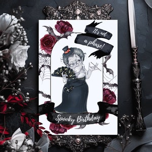 Spooky Birthday Gothic Grußkarte als Geschenk oder Geburtstagskarte mit Gothic Oma