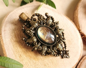 Hair clip bronze Victorian hair accessories for steampunk cosplay and as a vintage birthday gift