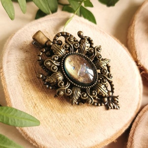 Hair clip bronze Victorian hair accessory for steampunk cosplay and as a vintage birthday gift