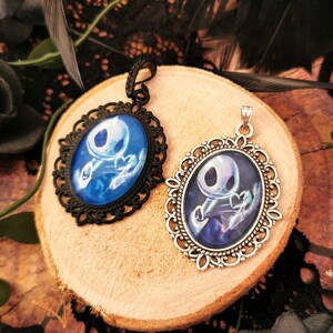 Nightmare before Christmas pendant in black silver bronze with Jack and Sally as jewelry for a gothic outfit or cosplay gift Jack Herz