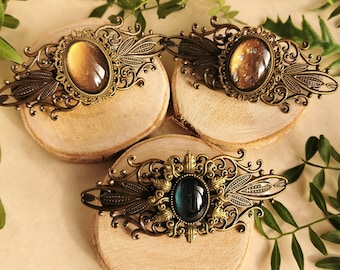 Bronze Art Nouveau hair clip and hair clip as a cosplay accessory and steampunk birthday gift