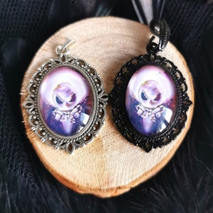 Nightmare before Christmas pendant in black silver bronze with Jack and Sally as jewelry for a gothic outfit or cosplay gift Jack Mond