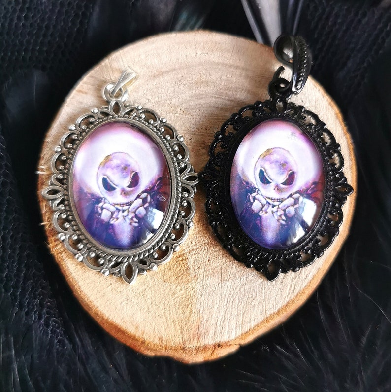 Nightmare before Christmas pendant in black silver bronze with Jack and Sally as jewelry for a gothic outfit or cosplay gift Jack Mond