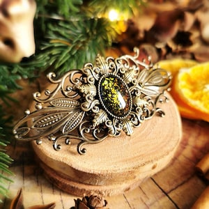 Bronze Art Nouveau hair clip and hair clip as a cosplay accessory and steampunk birthday gift image 2