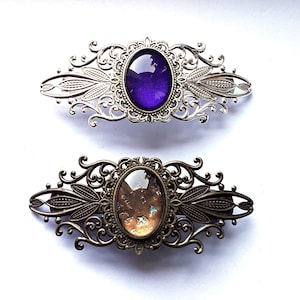 Bronze Art Nouveau hair clip and hair clip as a cosplay accessory and steampunk birthday gift Oval silber