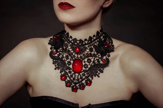 Choker negro punta Gothic Collier cuello collar barroco Victorian 7 colores