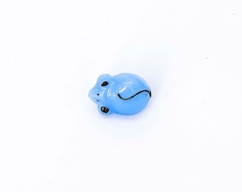 Mice: Sapphire and Black Button Czech Glass 13mm.