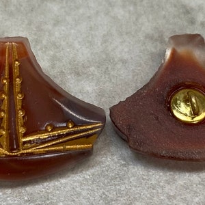 18 mm x 20 Boot Kristall/ Dunkelbraun/Gold Knopf