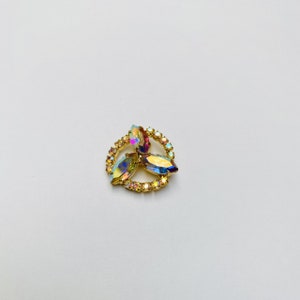 20mm  Rehilete Preciosa Gold Crystal AB Button.
