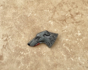 Dog, Zise 12 or 27mm Borzoi,Gray and Black