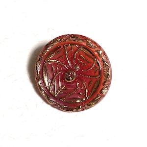 Spider- Burn Red and Gold, Size 8 Metal shank