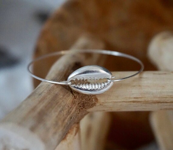 925 silver junk bracelet with cauri shell | Etsy