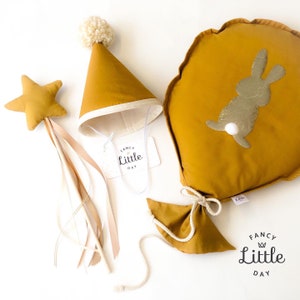 Hat, magic wand, and balloon decoration kit. Choose your color and design. Fancy Little Day Birthday Kit