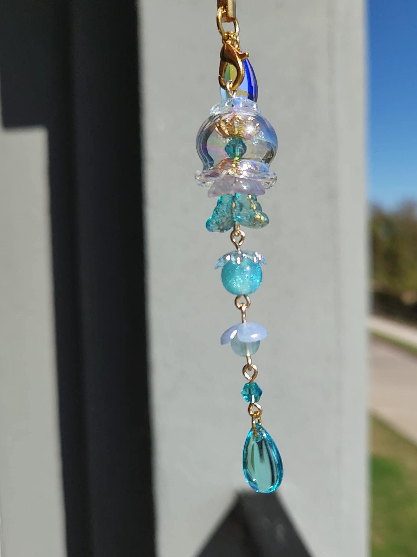 Résine À La Main Jellyfishfish Keychain Windchime Inspired