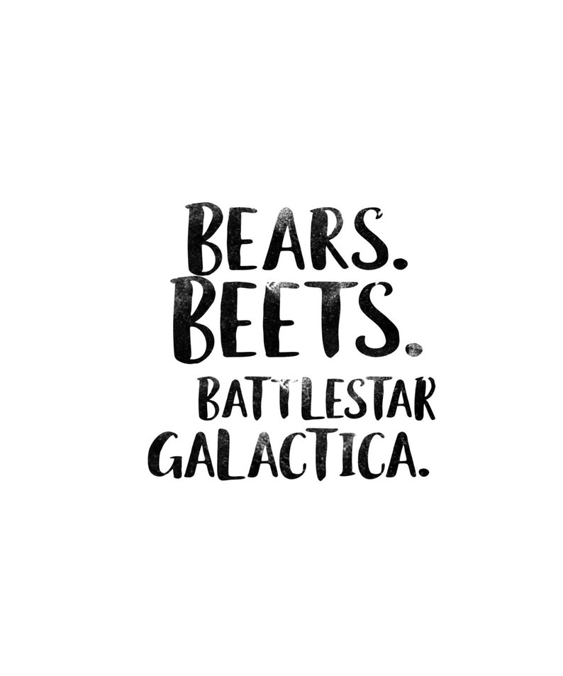 The Office Tv Show Quote bears. Beets. Battlestar Etsy