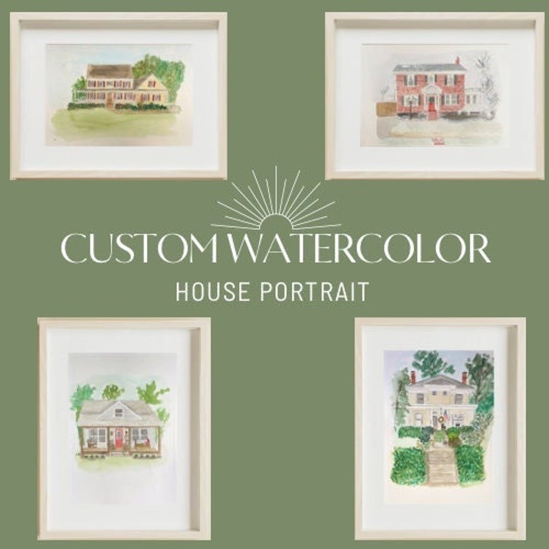 Custom Watercolor House Portrait - Etsy