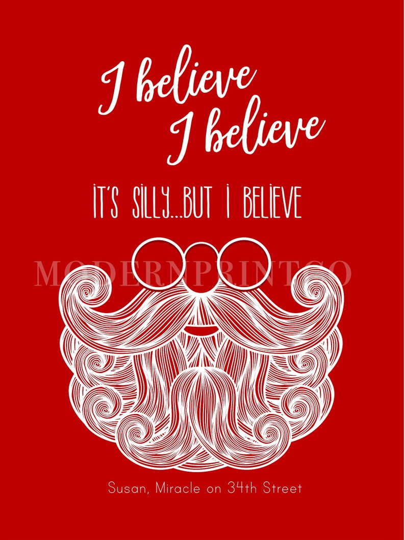 Miracle on 34th Street Quote I believe I believe I | Etsy