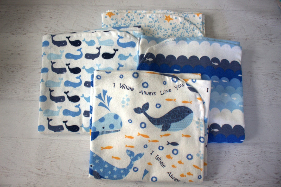 Flannel Receiving Blanket/swaddling/stroller Blanketwhales/under the