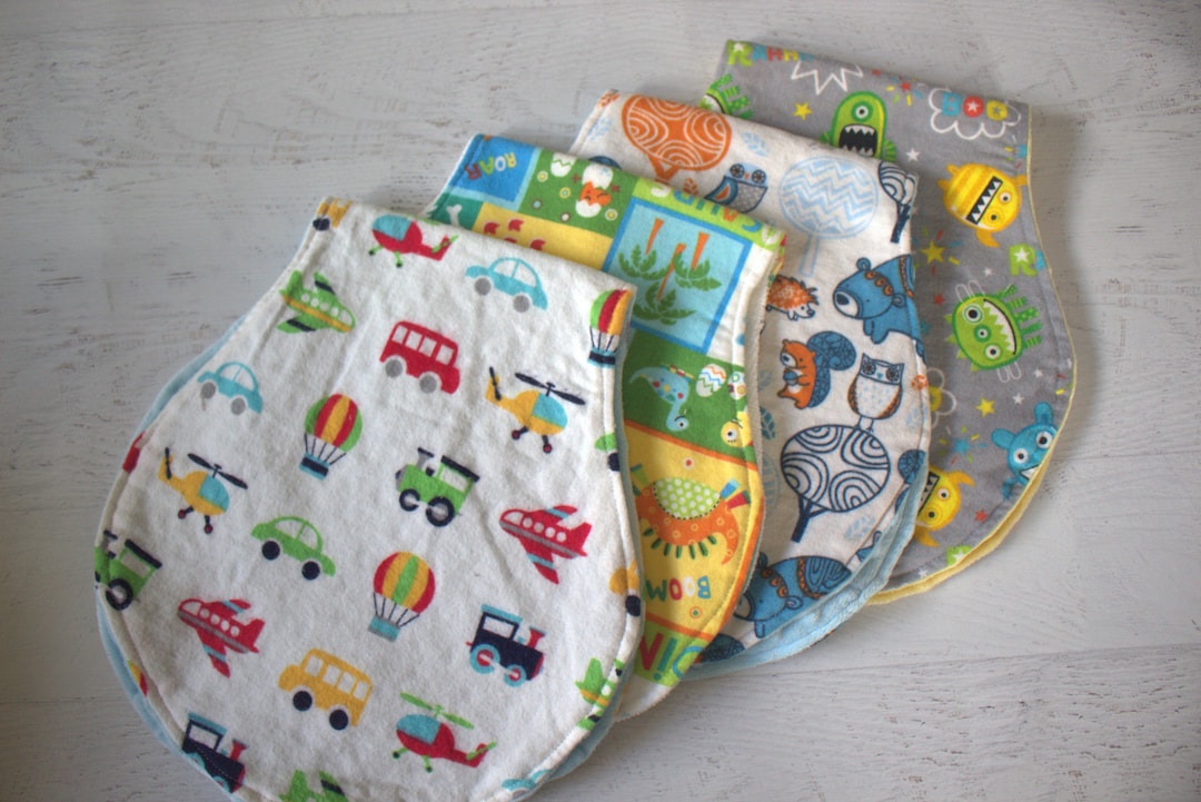 Burp Cloths Large Burp Clothsflannelminky and Terry Cloth contour