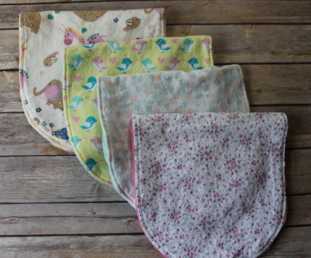 4 Large Burp Clothsburp Cloth Bundlesflannel With Minky Etsy