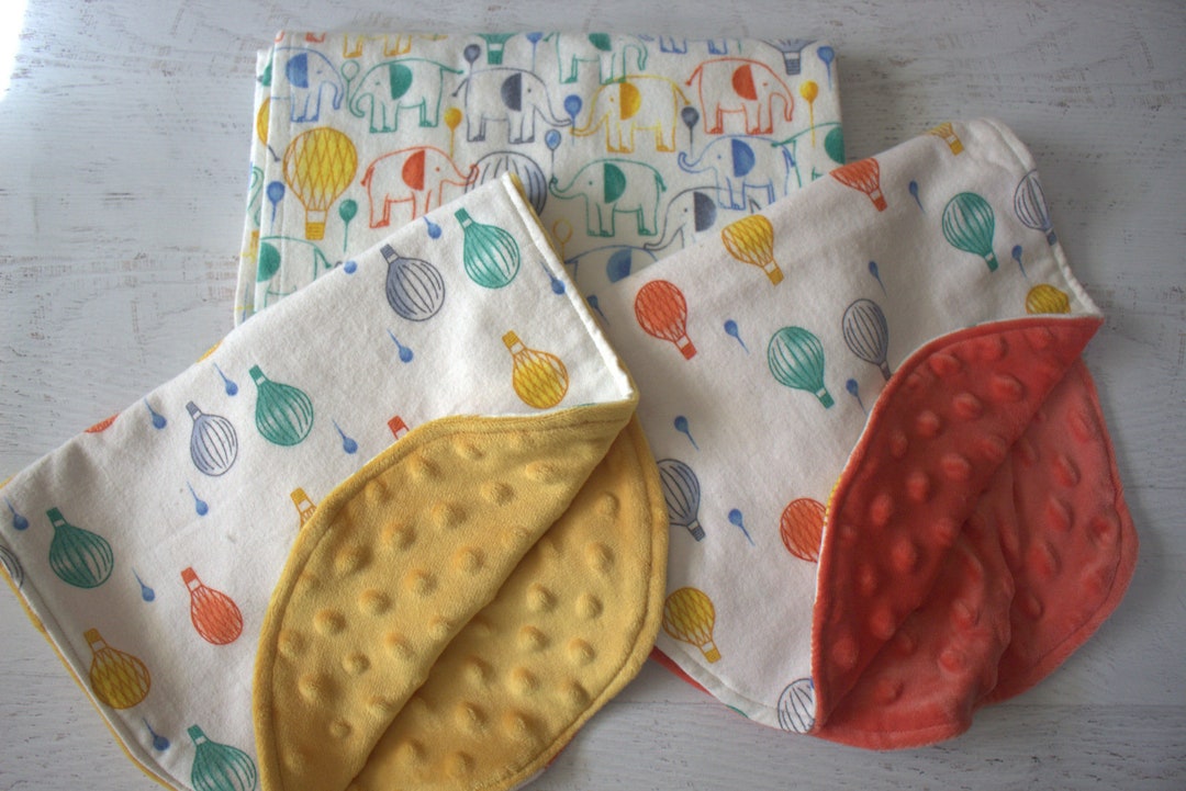 Receiving Blanket/swaddling Blanket/burp Clothcotton Flannel hot Air Balloons/elephantsbright