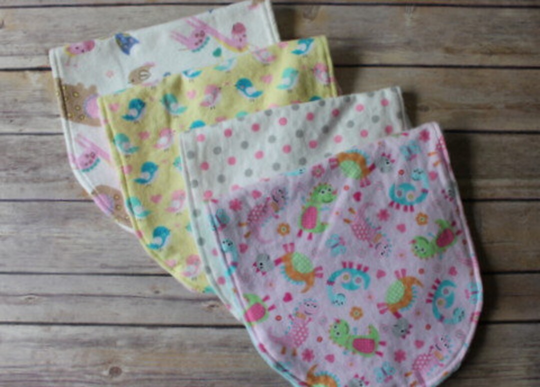 4 Large Burp Clothburp Cloth Bundlegirl Gender Etsy