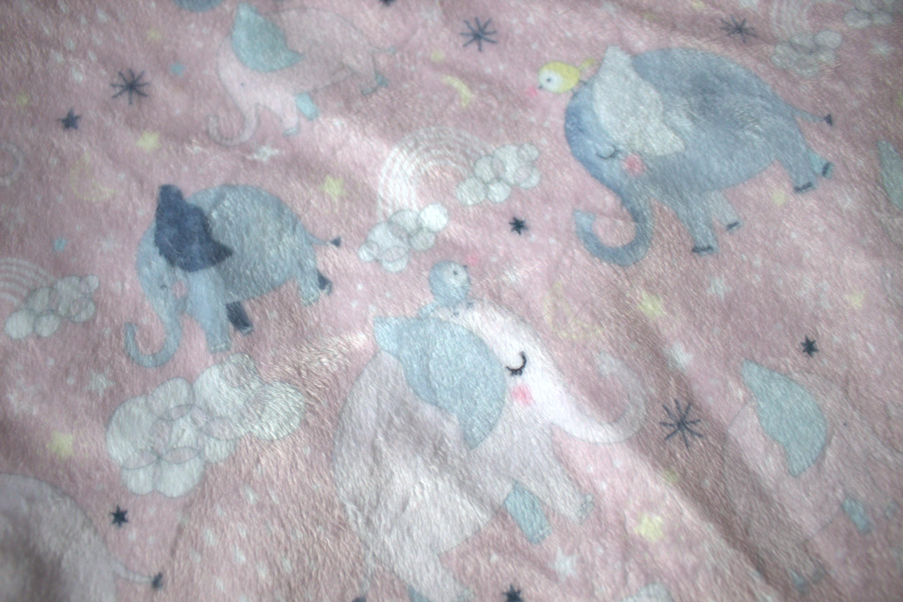 Sensory Elephant Pattern Minky Sensory Lovey: Pink Elephants, Rainbows, Stars (15x15