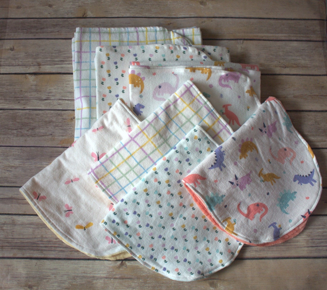 Receiving Blanket/swaddling Blanket/burp Clothmixmatch Patternscotton Flannel, White