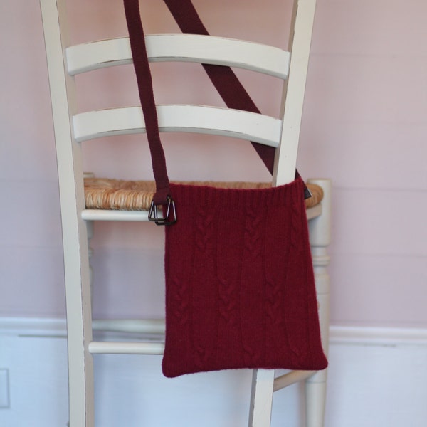 Sweater Purse * Cranberry Cable Stitch