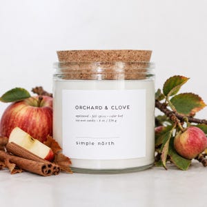 Orchard & Clove Soy Candle: Applewood, Fall Spices and Cedar Leaf, Fall Scent
