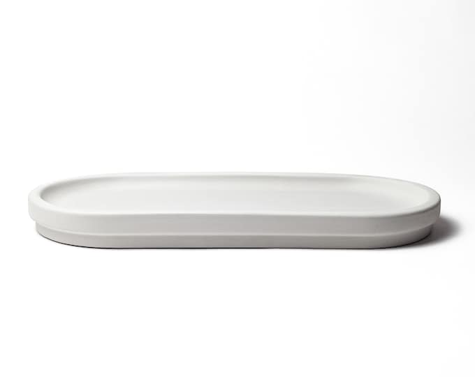 Natural Stone Tray | Grey Eco-Friendly Diatomite | Quick-Dry Minimalist Sink & Countertop Organizer