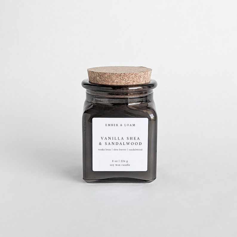 Vanilla Shea & Sandalwood Soy Candle Apothecary Collection Wood Wick image 1
