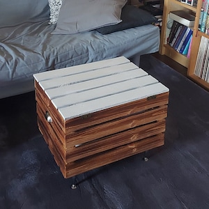 Chest coffee table flower stool, TV table side table with storage space, wooden chest, wooden chest, wooden table, side table, coffee table