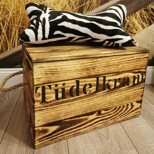 Tüdelkram, Tüdelkram, storage box, maritime wooden box, jute handle, odds and ends, book box, storage basket, magazine box, wooden decoration image 4