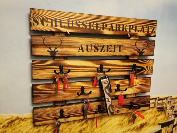 Schlüsselbrett Familie Ferienhaus,Schlüsselparkplatz,Schlüsselablage,Wanddeko Flur,Hirsch,Vintage Style Shabby Chic, Wanddeko Flur rustikal