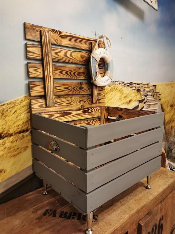 Holzkiste mit Deckel,Truhe,Beistelltisch,Couchtisch,Holzkiste,Holztruhe,Aufbewahrungskiste,Nachttisch,Bücherkiste,Holzmöbel,Obstkiste