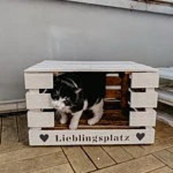 Lugar favorito perro gato cama para mascotas hecha de caja de