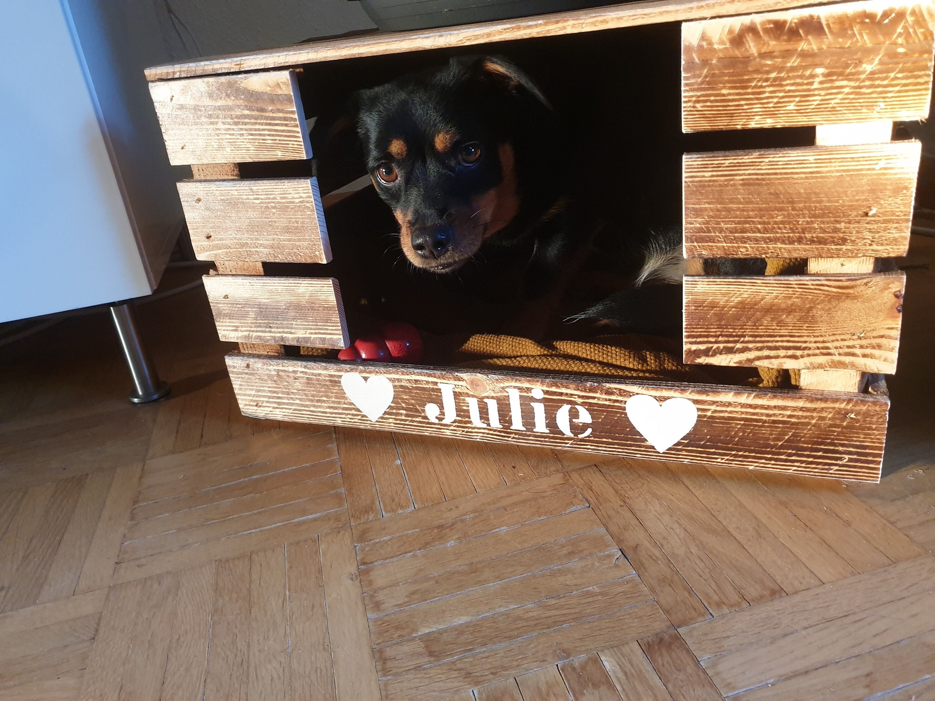 Wooden crate hotsell dog bed