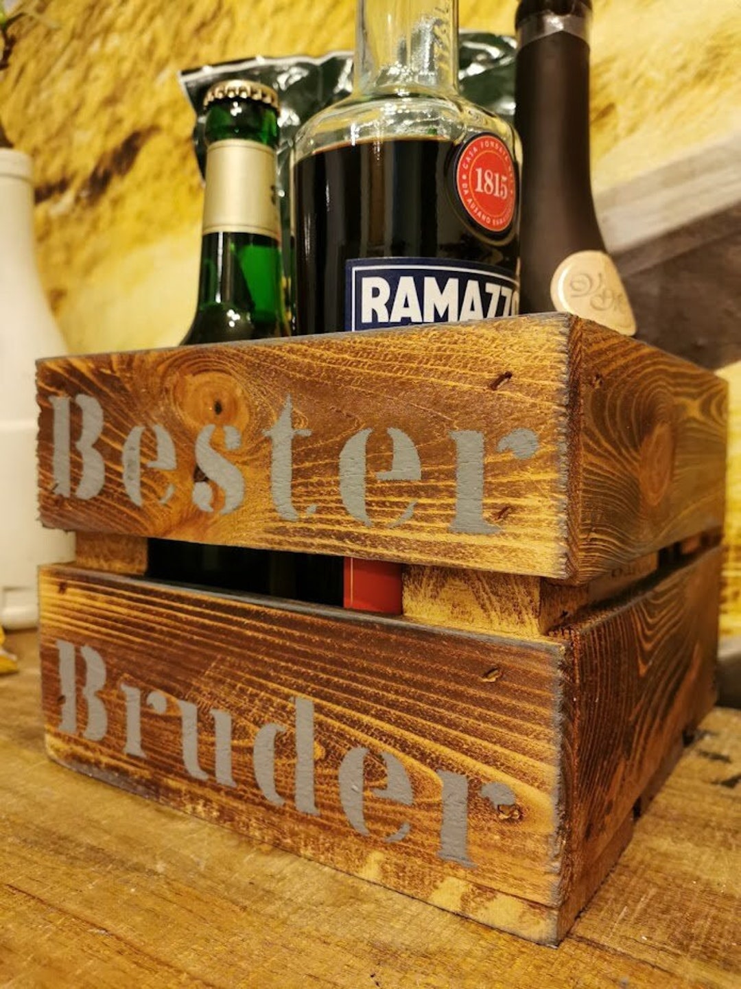 Buy Best Brother Men's Gift Gift Box Easter Round Birthday Men, Beer  Garden, Wooden Box, Beer Box, Bottle Box Men's Day Online in India 
