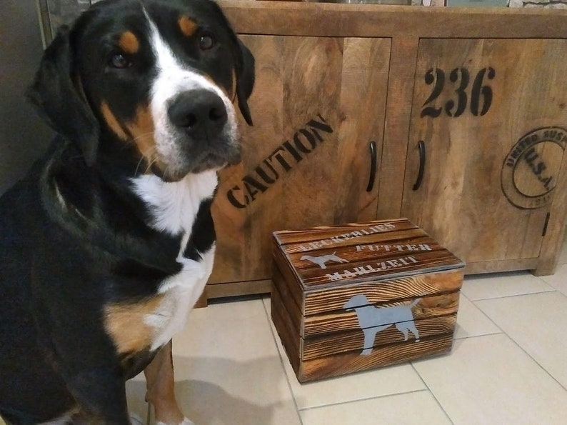 Cofre de madera para mascotas juguetes para perros de | Etsy