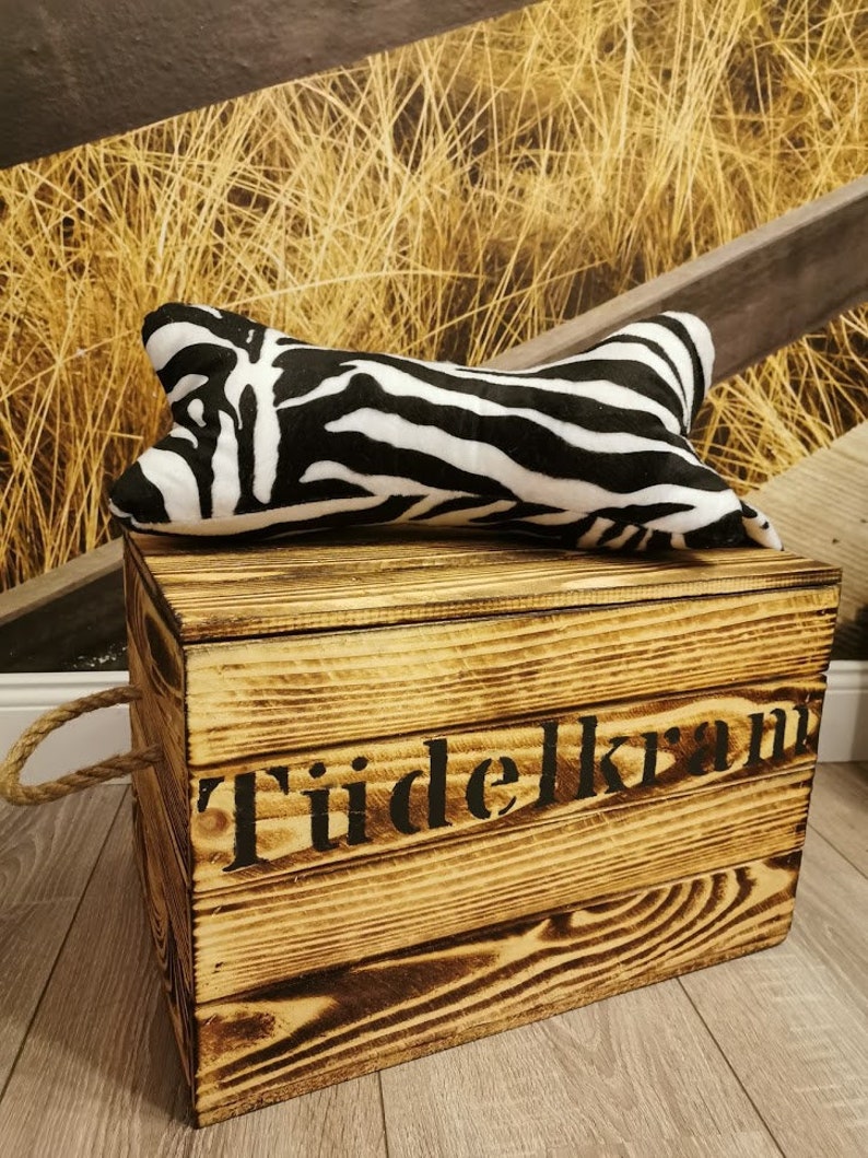 Tüdelkram, Tüdelkram, storage box, maritime wooden box, jute handle, odds and ends, book box, storage basket, magazine box, wooden decoration image 4