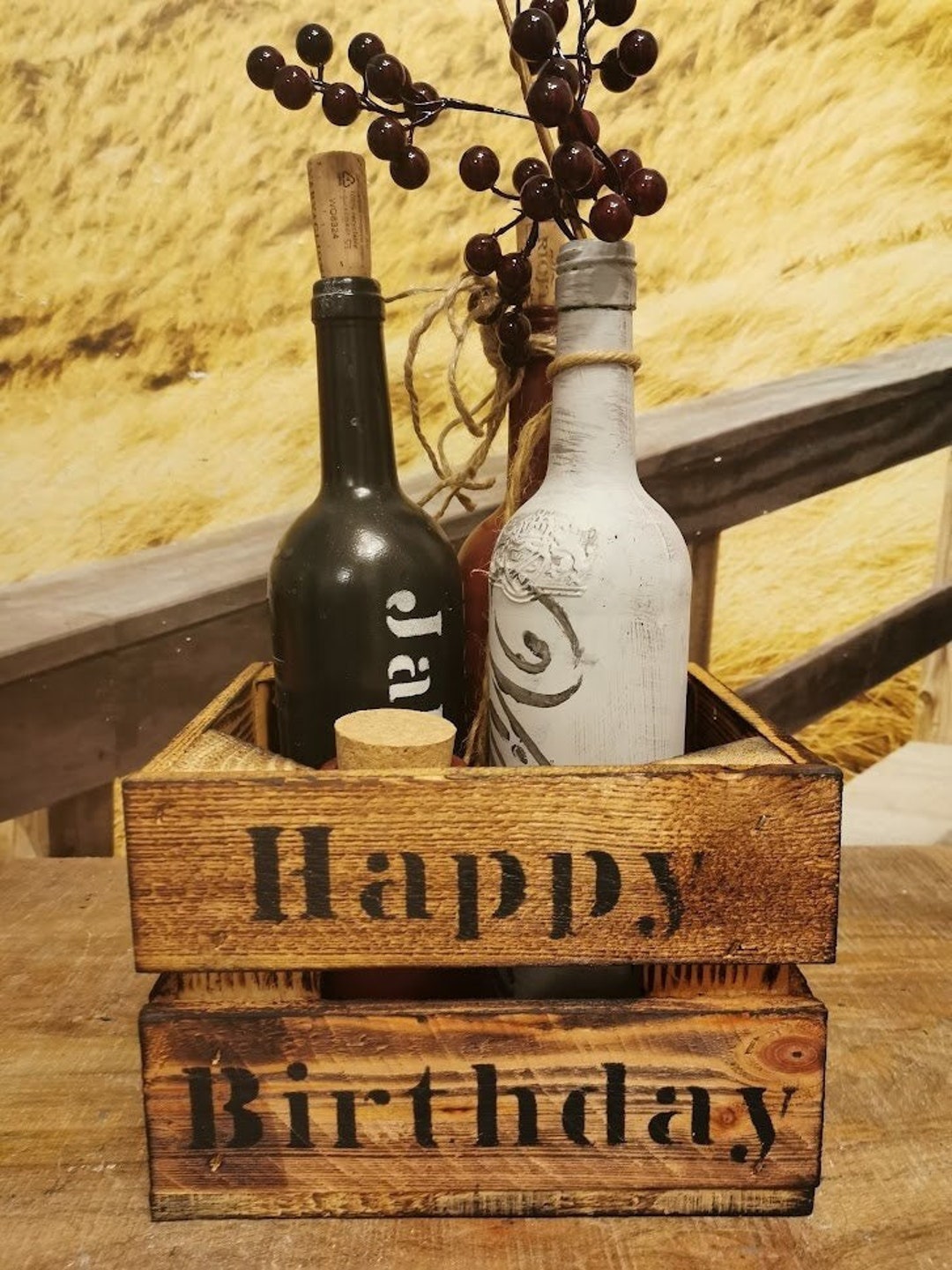 Happy Birthday Gift Box Man Birthday Wooden Box Instead of Etsy