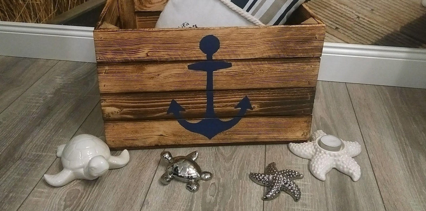 Couchtischmaritime HolztruheNachttischAnkerBücherkiste | Etsy