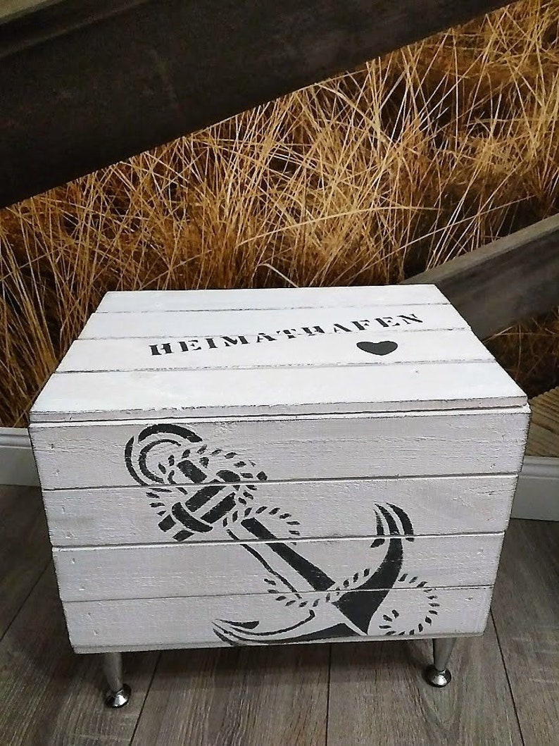 Home Port Maritime Wooden Chest Chest Telephone Table Side Etsy