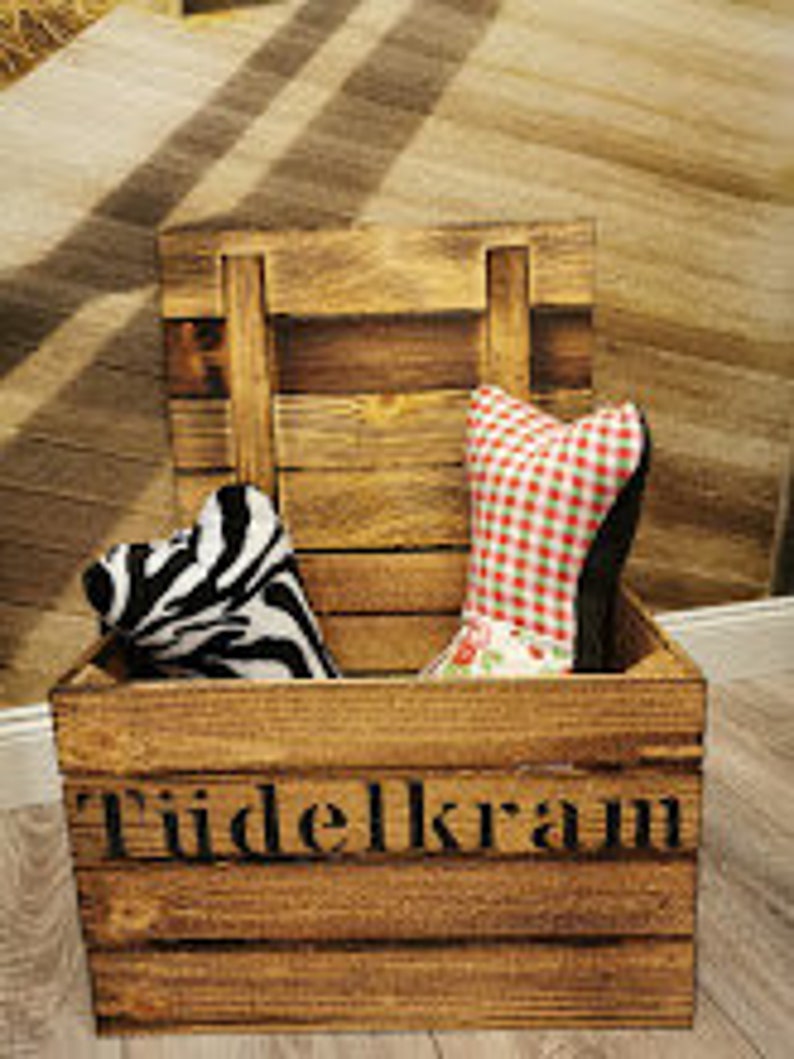 Tüdelkram, Tüdelkram, storage box, maritime wooden box, jute handle, odds and ends, book box, storage basket, magazine box, wooden decoration image 3
