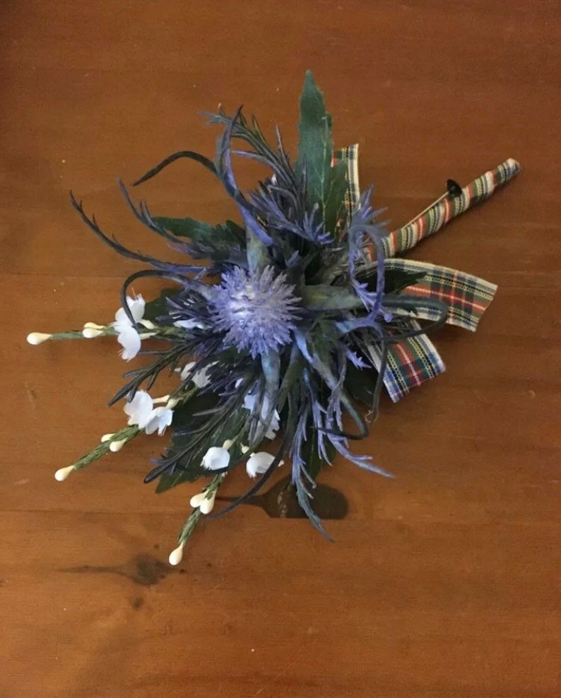 3 X Dusky Pink Scottish Thistle and Pink Heather Button Holes With ...
