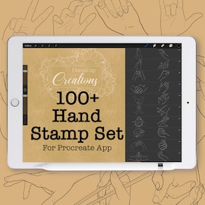Procreate 100+ Set di timbri a mano, pennelli Procreate, clip art a mano, set di pennelli disegnati a mano, arte digitale, IPad Pro, stencil per tatuaggi
