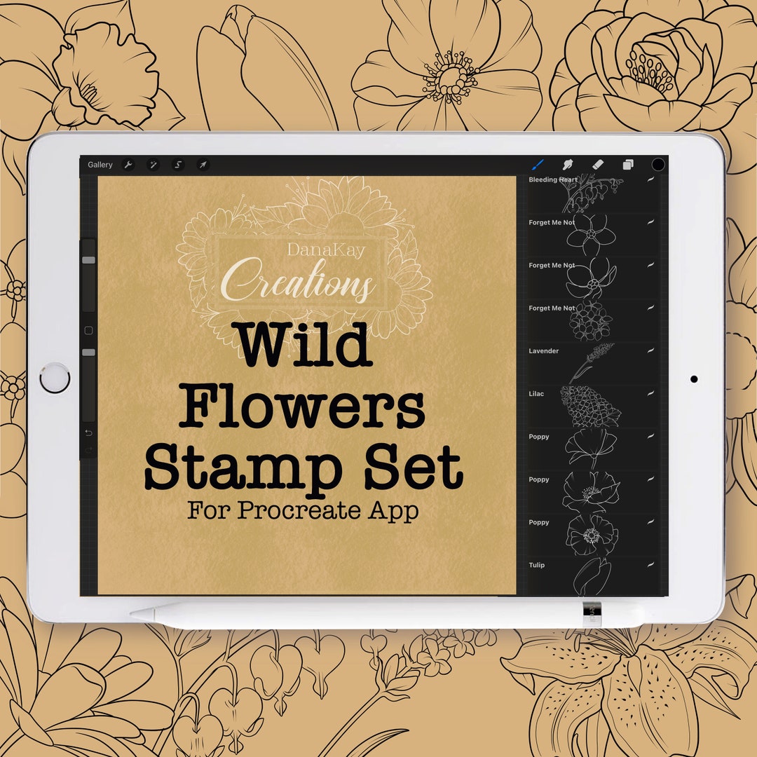 Wildflower Stamps for Procreate, Flower Brush Set (digital Download) - Etsy