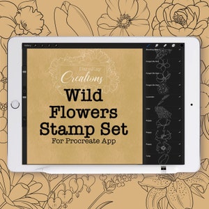 Procreate Wild Flower Stamps, Flower Brush Set, Procreate Stamps, Procreate Brushes, Great for Digital Art