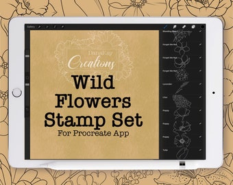 Procreate Wild Flower Stamps, Flower Brush Set, Procreate Stamps, Procreate Brushes, Great for Digital Art